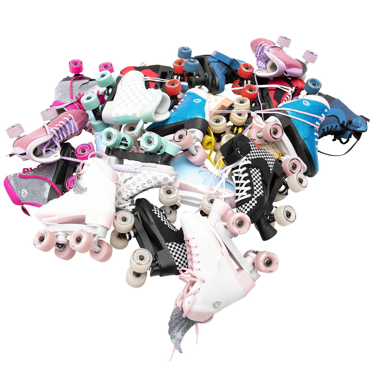 Circle Society Classic Cotton Candy Roller Skates, Girl Sizes 12 to 3 (Open Box)