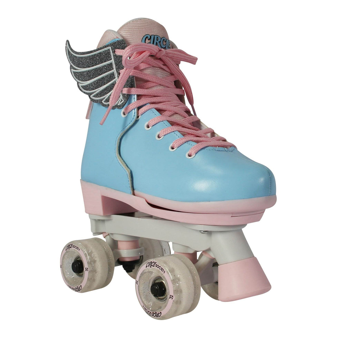 Circle Society Classic Cotton Candy Roller Skates, Girl Sizes 12 to 3 (Open Box)