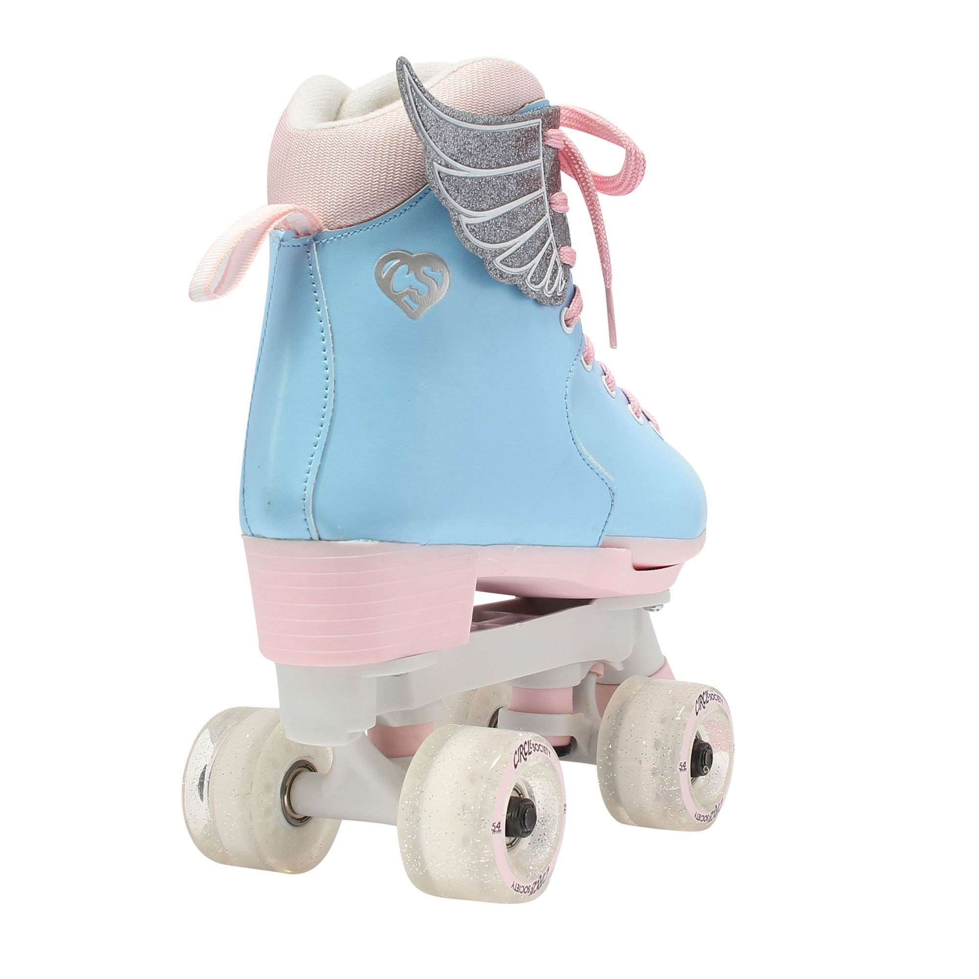 Circle Society Classic Cotton Candy Roller Skates, Girl Sizes 12 to 3 (Open Box)