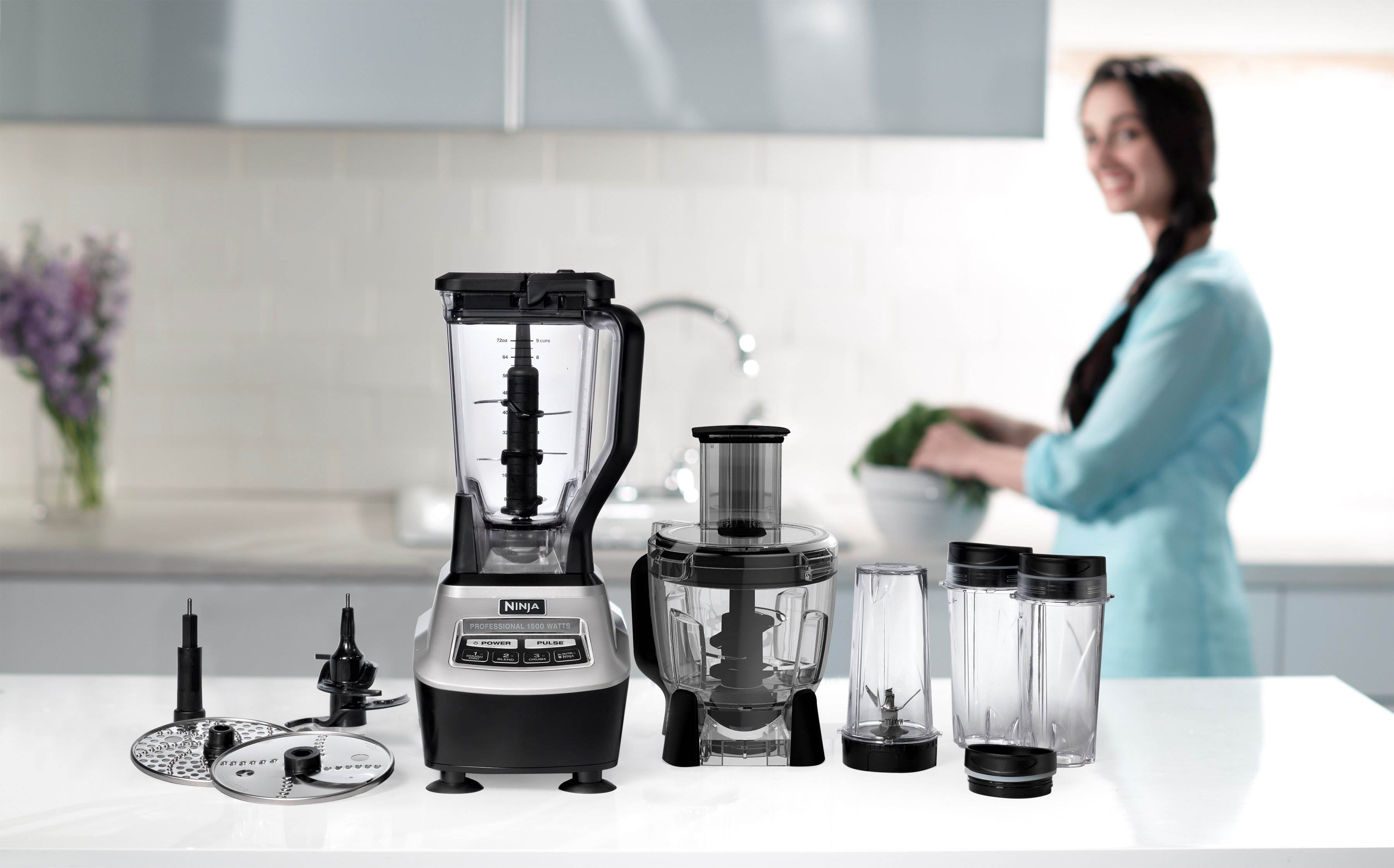 Ninja Mega Kitchen Blender Package with Recipe Book (Certified Refurbished)