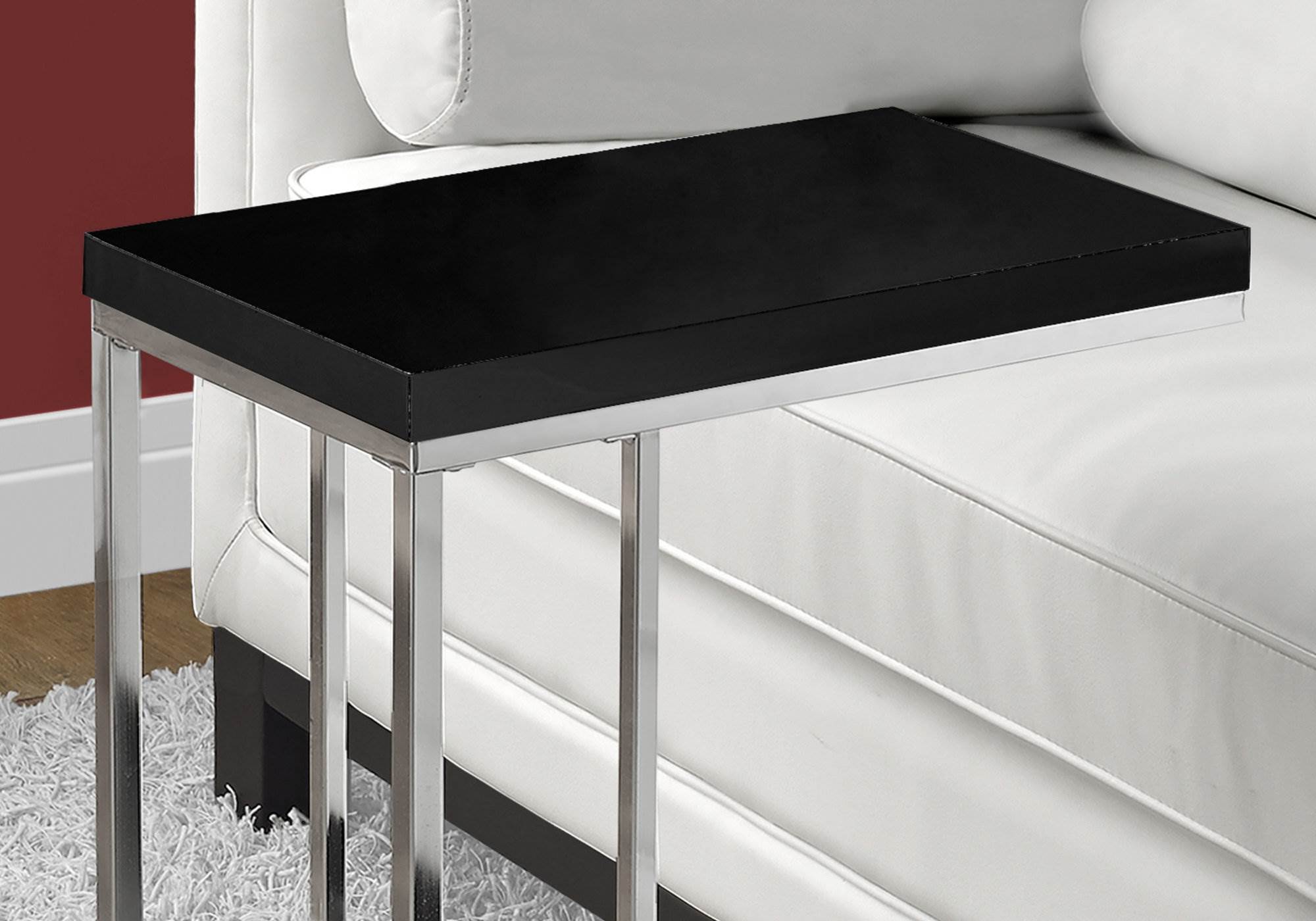 Monarch Specialties Contemporary Accent Side End Table, Glossy Black (For Parts)