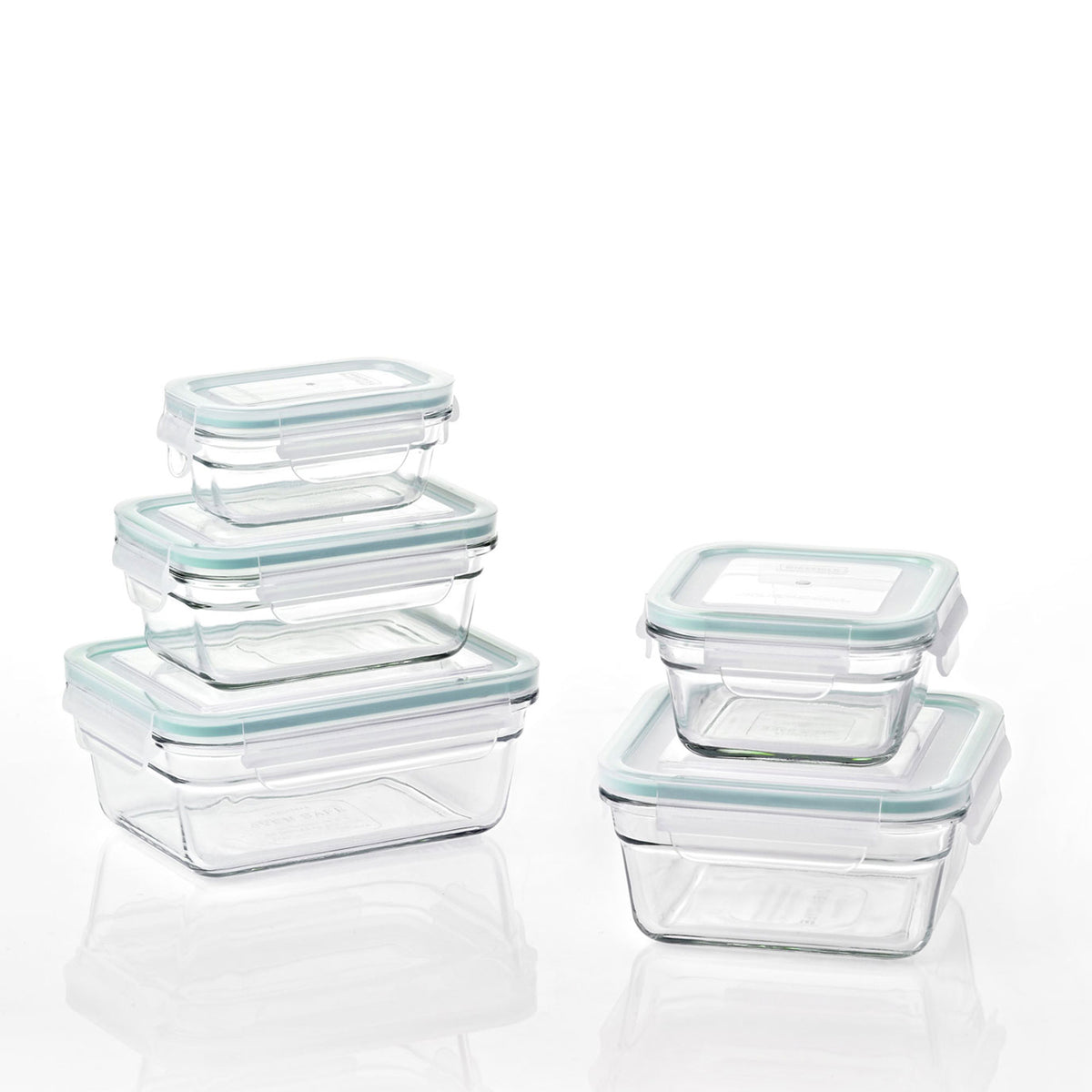 Glasslock Oven and Microwave Safe Glass Storage Containers 10 Pc Set (For Parts)