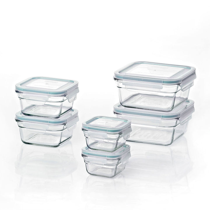 Glasslock Oven and Microwave Safe Glass Food Storage Containers 12 Piece Set - VMInnovations