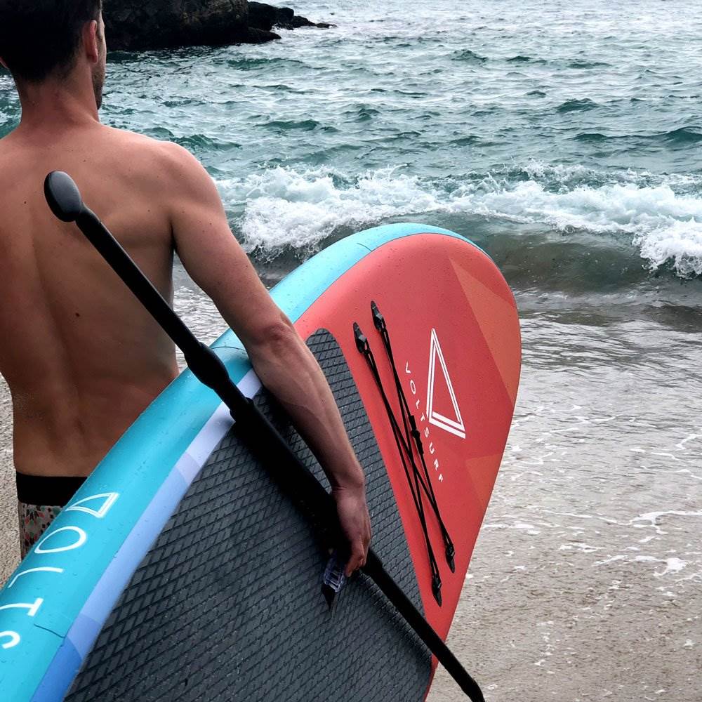 VoltSurf 11 Ft Rover Inflatable SUP Stand Up Paddle Board Kit w/ Pump, Turquoise