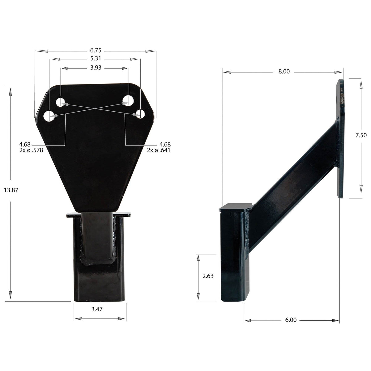 Buyers Powder Coated Steel Stake Pocket Spare Tire Carrier Mount, Black (Used)
