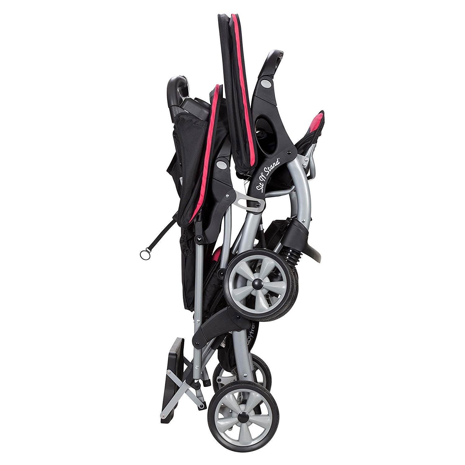 Baby Trend Sit N' Stand Toddler and Baby Double Stroller, Optic Pink (Open Box)