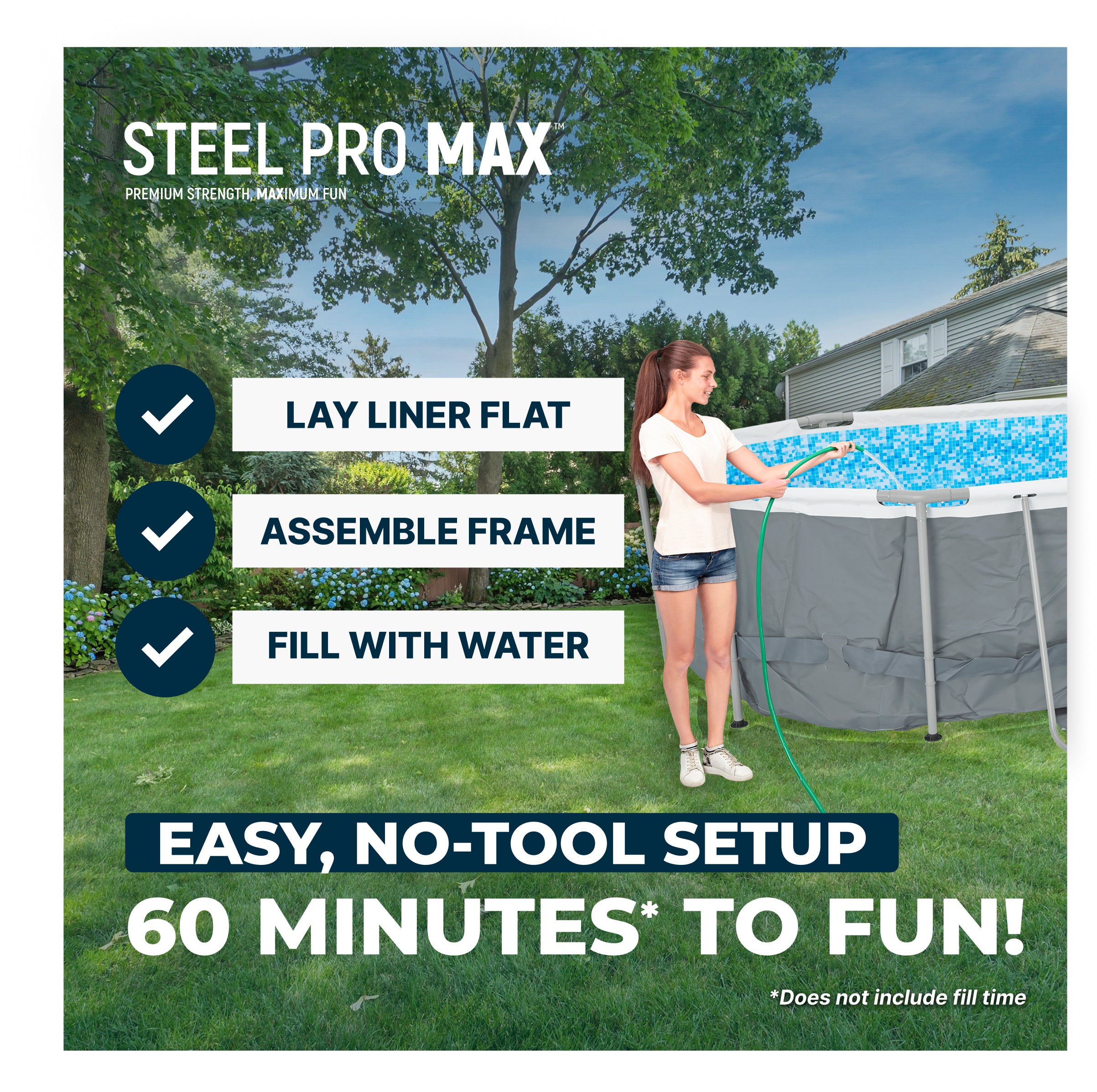 Bestway Steel Pro MAX 16' x 10' x 42" Oval Above Ground Swimming Pool Set - VMInnovations