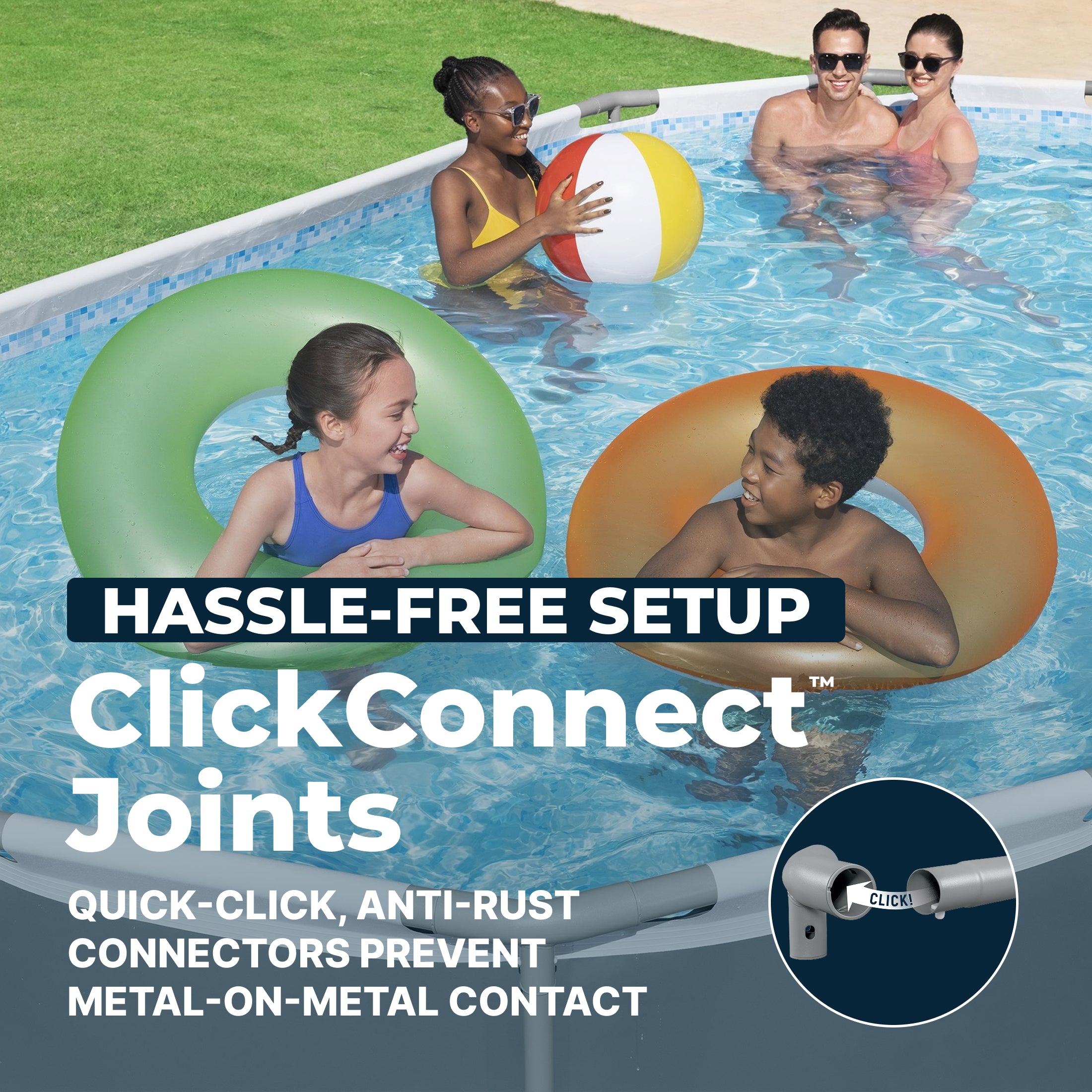 Bestway Power Steel 16 x 10-Foot Metal Above Ground Pool Set with Pump(Open Box)