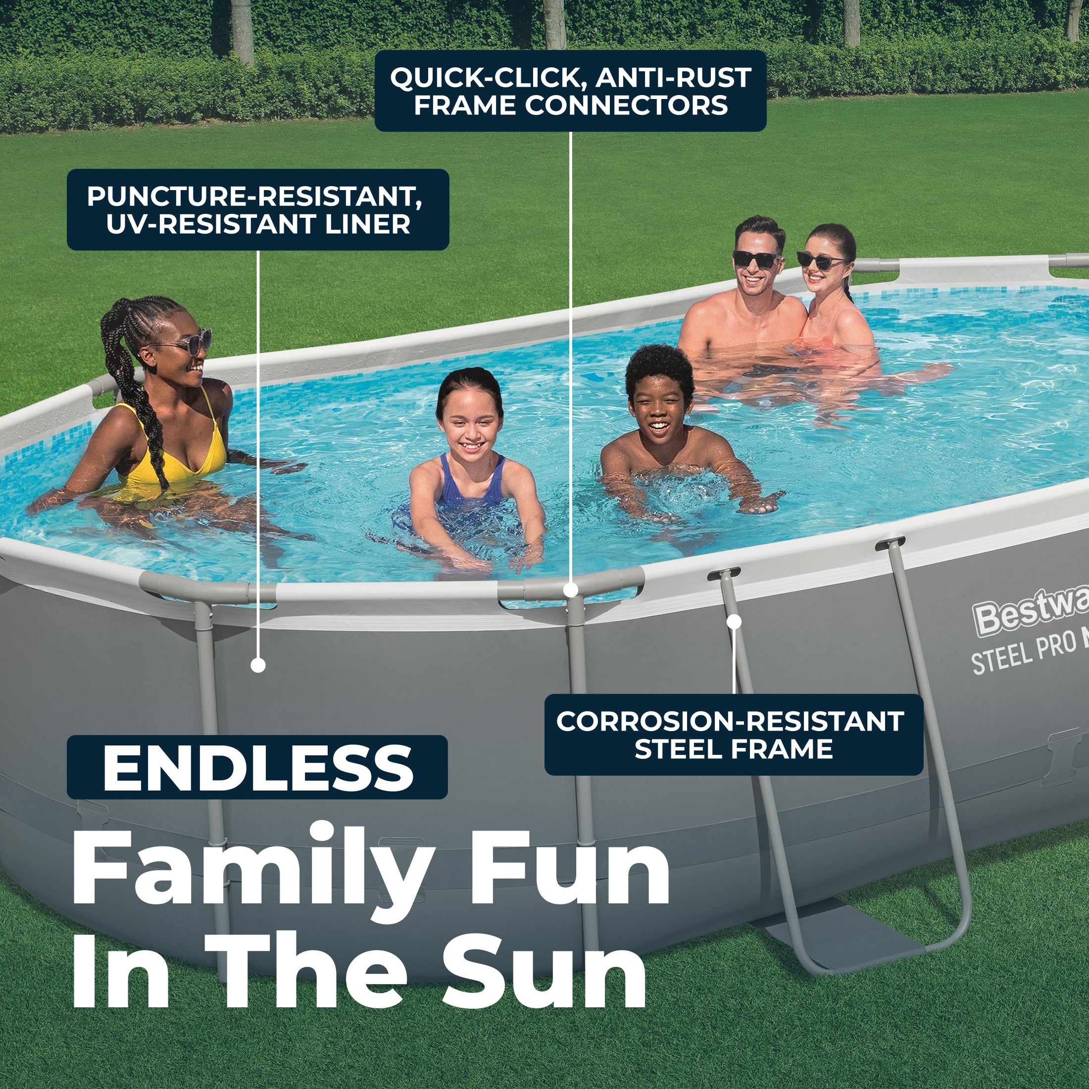 Bestway Power Steel 16 x 10-Foot Metal Above Ground Pool Set with Pump(Open Box)