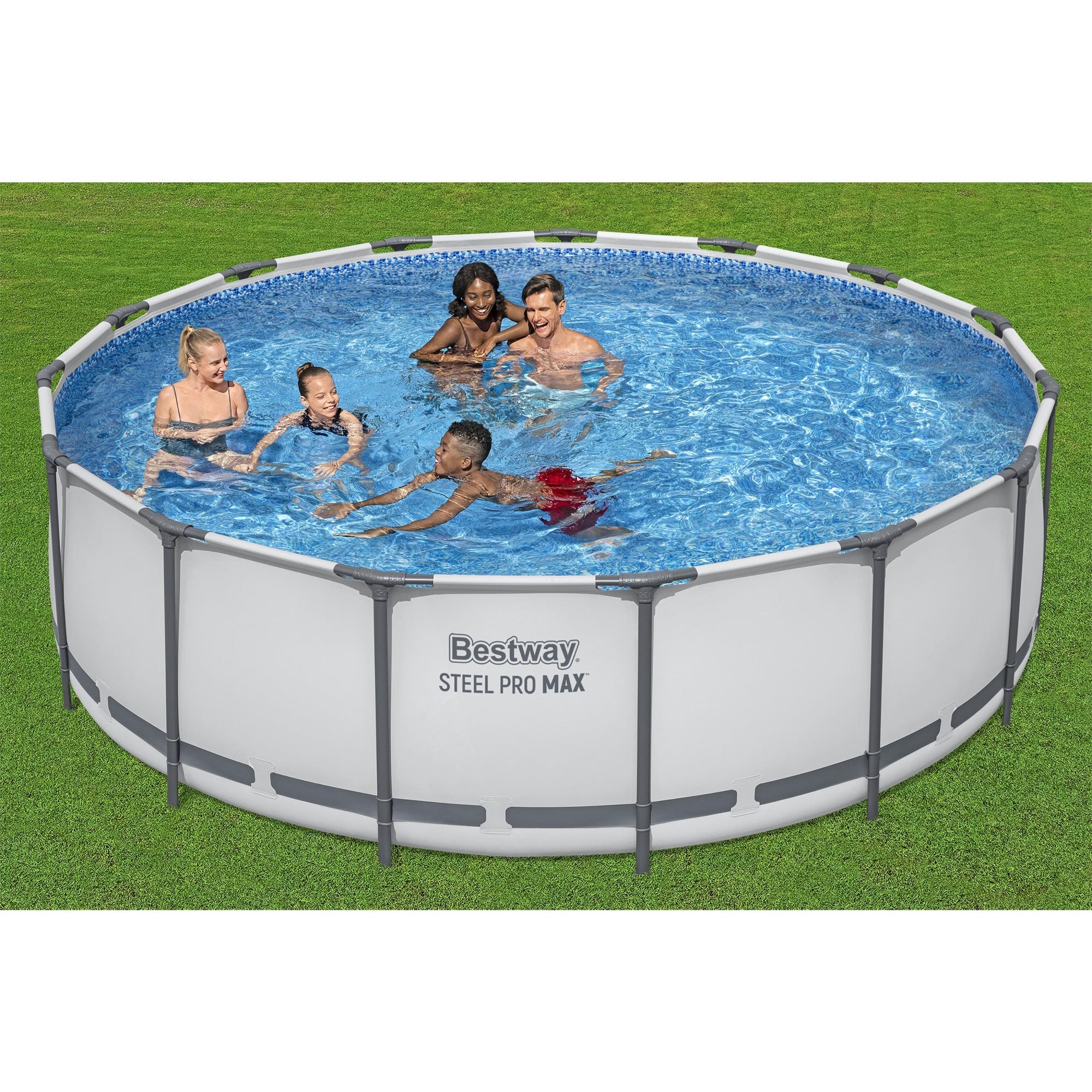 Bestway Steel Pro Max 15 Foot Round Metal Frame Pool, Filter Pump & Ladder(Used)