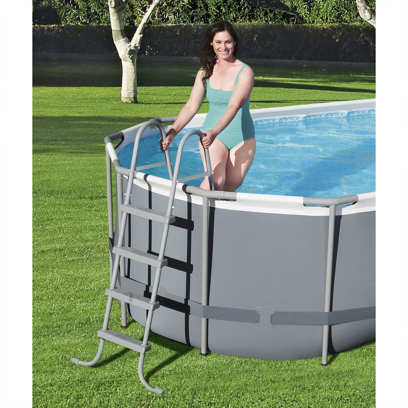 Bestway Power Steel 18ft x 9ft x 48in Above Ground Swimming Pool Set with Pump
