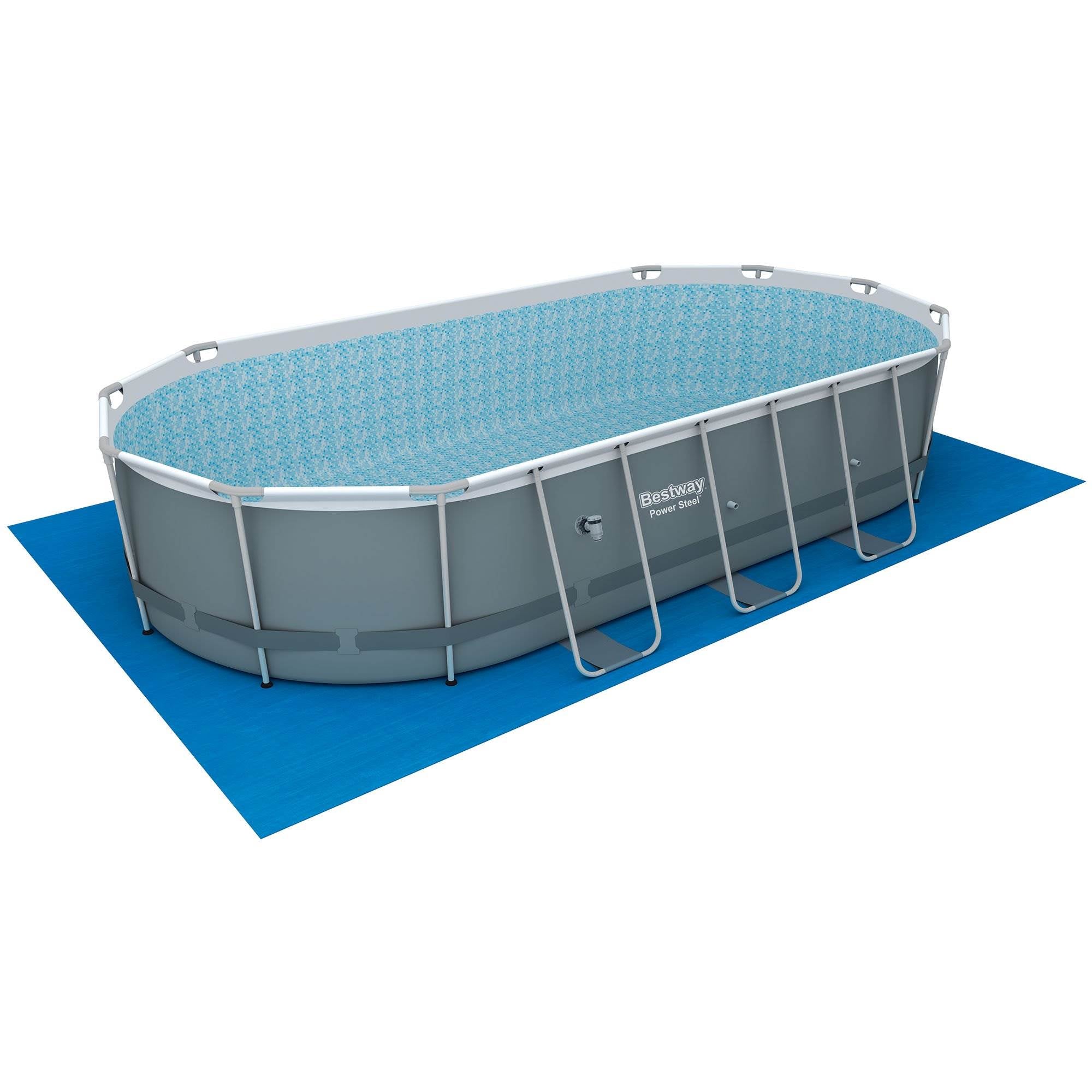 Bestway Power Steel 18'x9'x48" Pool Set with Pump and API Pool Treatment, 32oz