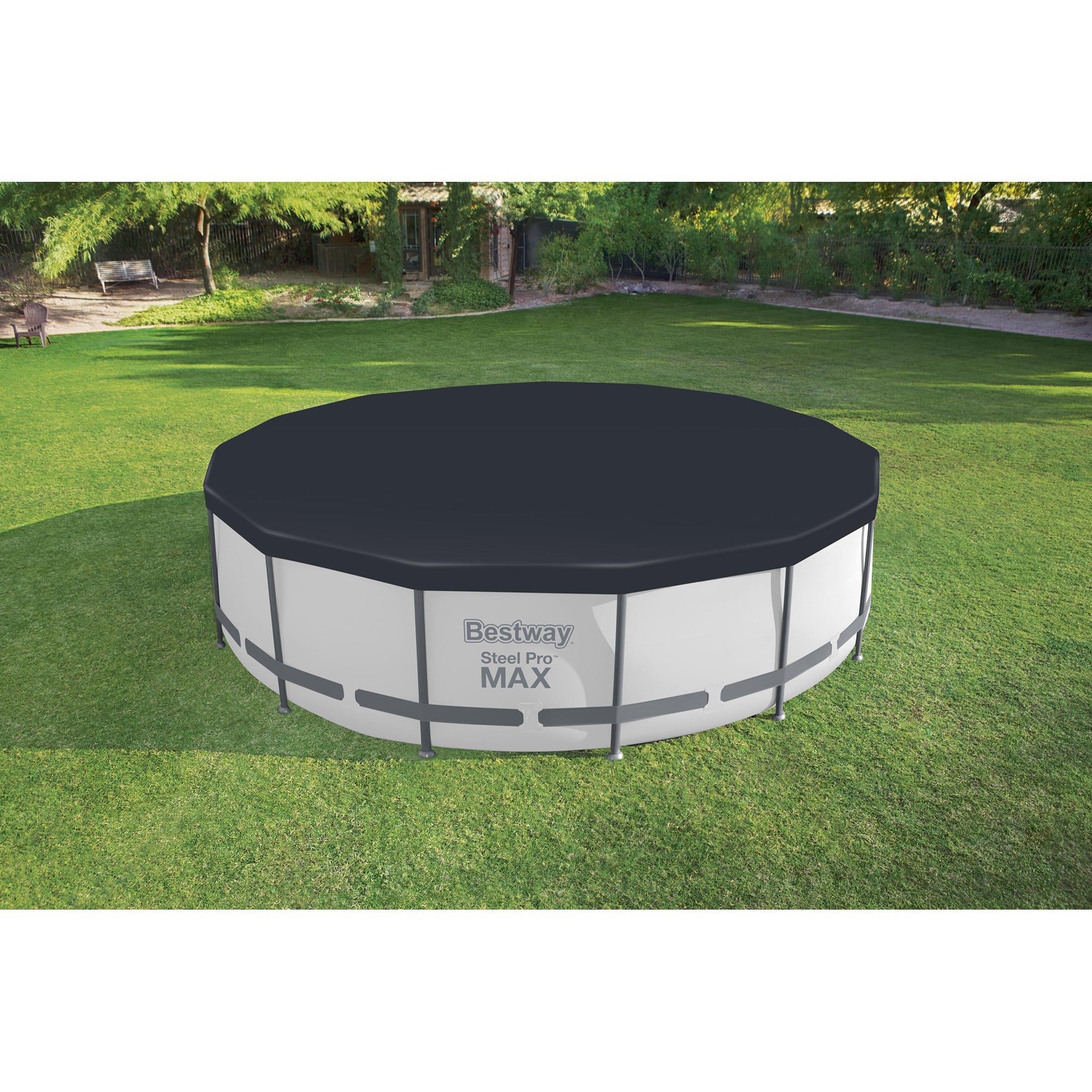 Bestway Flowclear 15' Round Pool Cover for Pools (Pool Cover Only) (Open Box) - VMInnovations