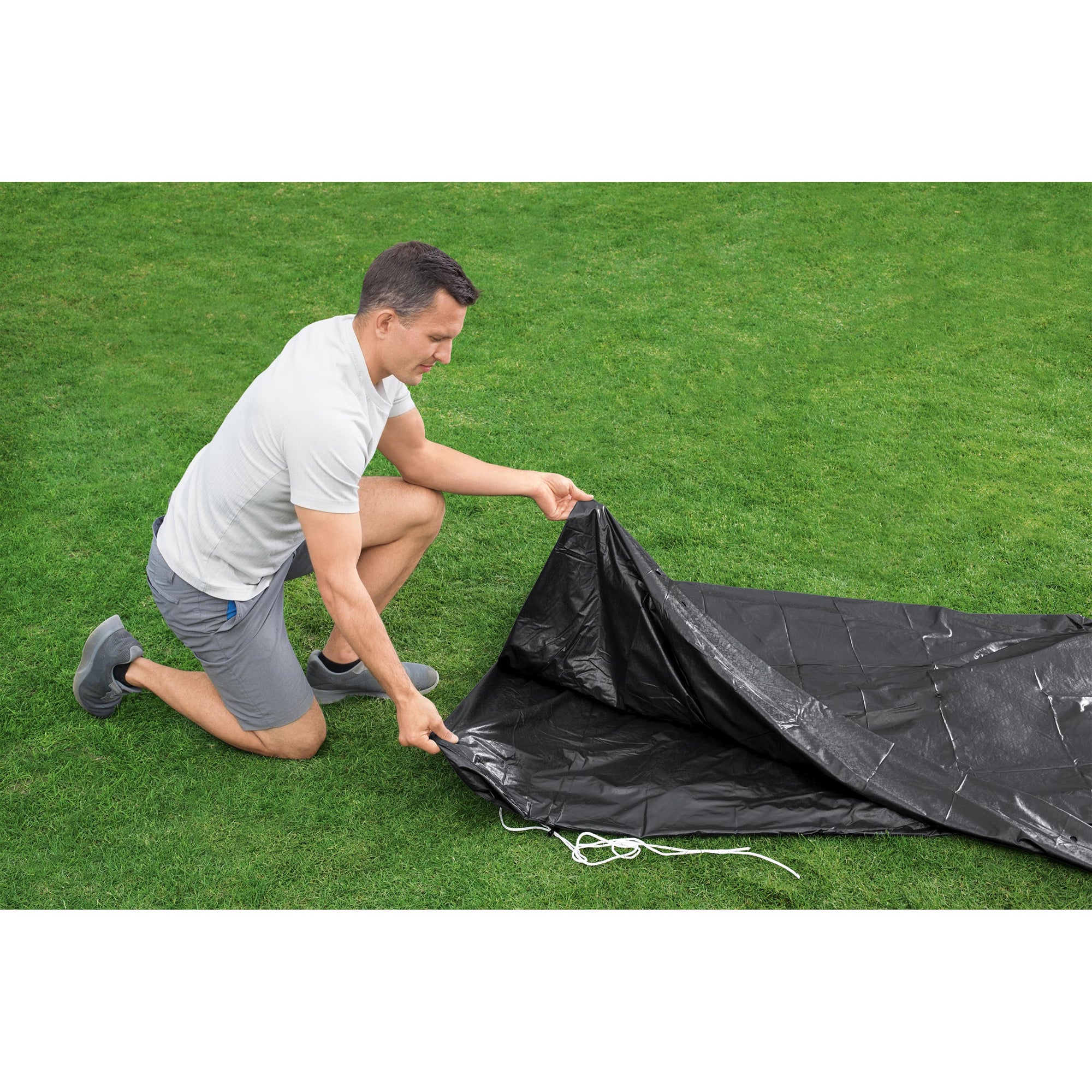 Bestway Flowclear 15' Round Pool Cover for Pools (Pool Cover Only) (Open Box) - VMInnovations