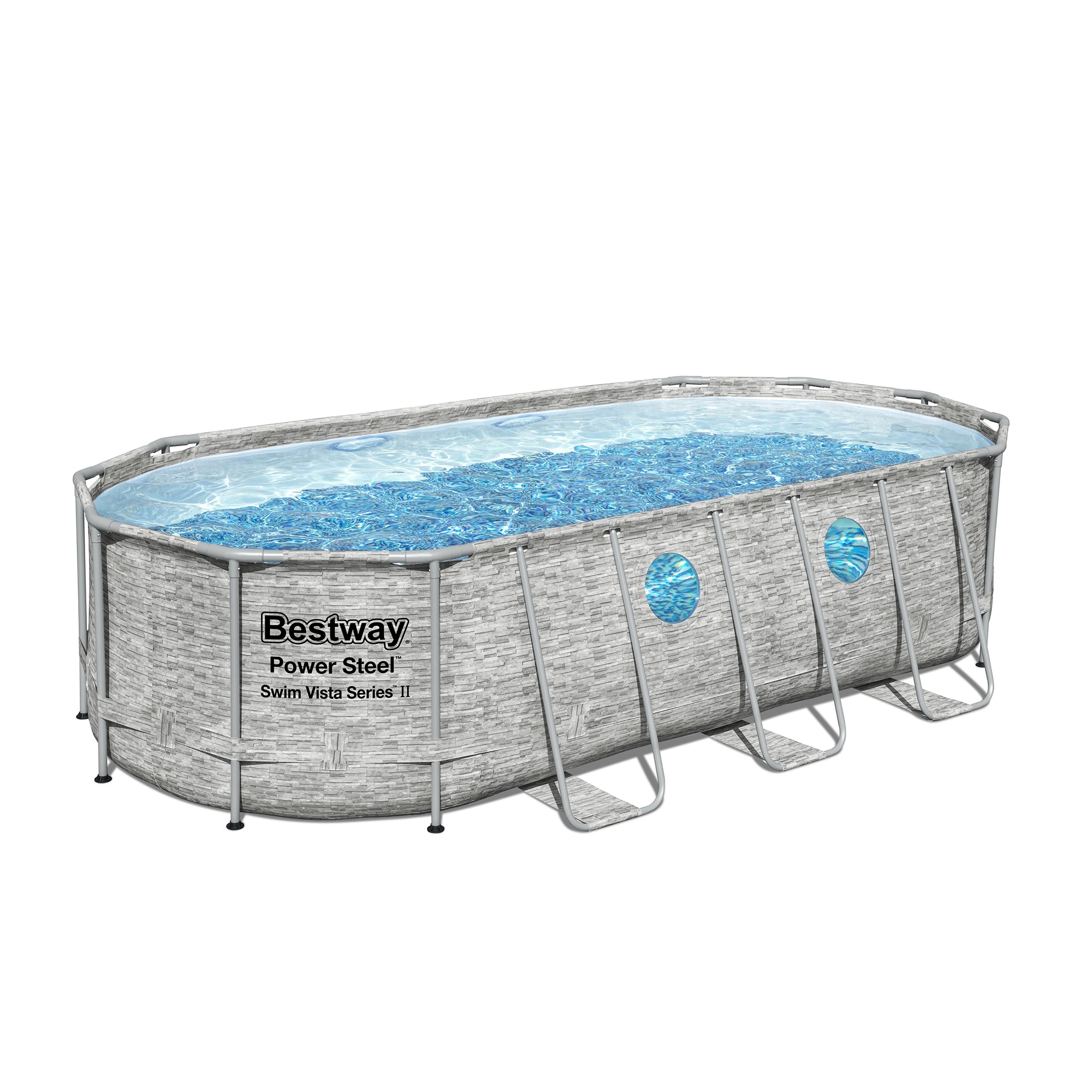 Bestway Power Steel Swim Vista 18x9x4ft Swimming Pool Set with Pump (Open Box) - VMInnovations