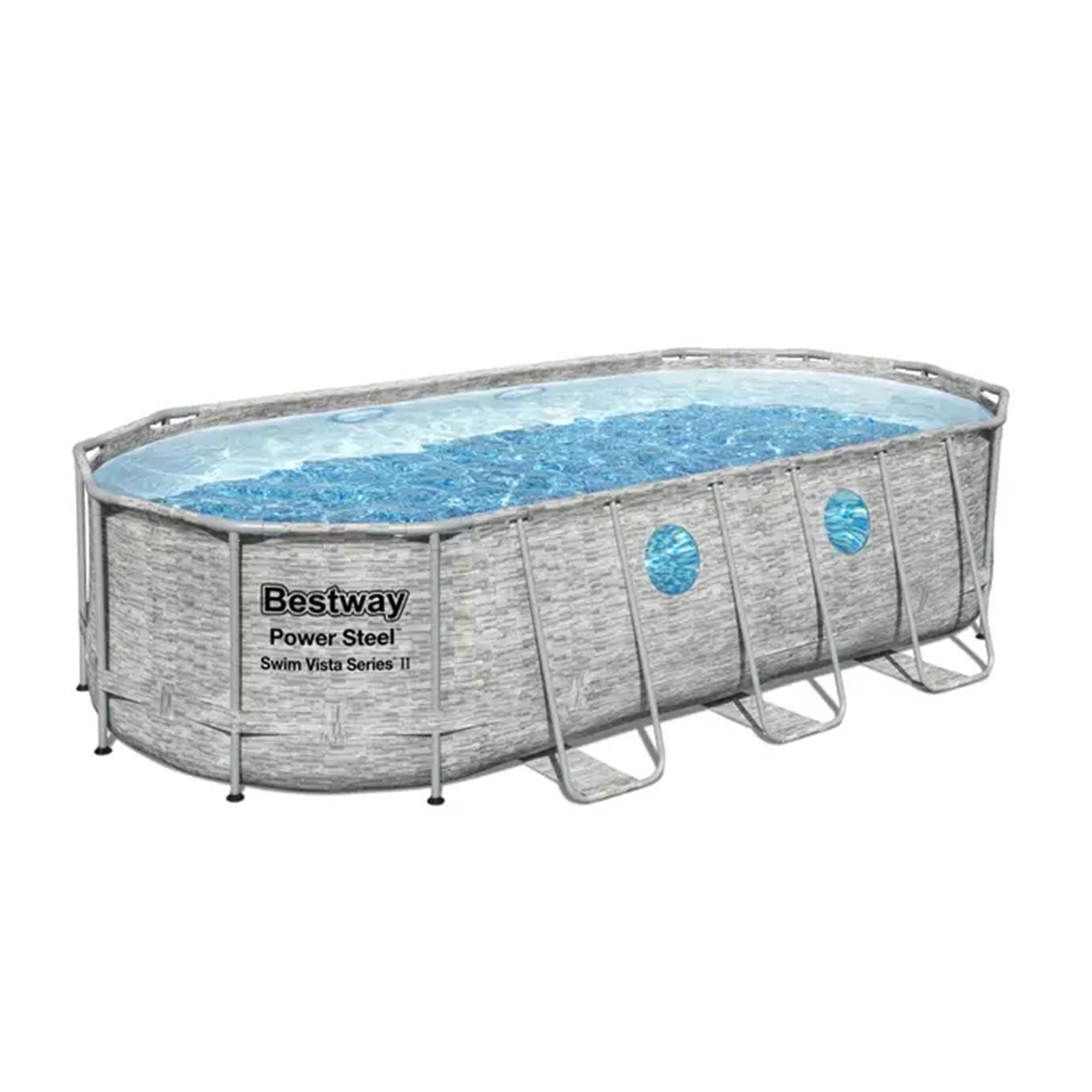 Bestway 24' x 12' x 52" Steel Rectangular Above Ground Pool & Cleaning Solution