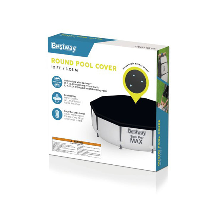 Bestway Flowclear Round 10' Pool Cover for Above Ground Frame Pools (Cover Only) - VMInnovations
