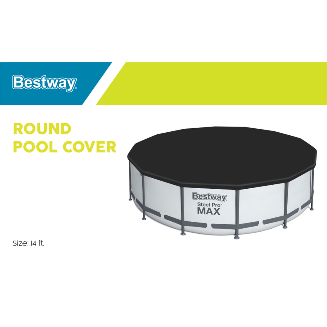 Bestway Flowclear Round 14' Pool Cover for Above Ground Frame Pools (Cover Only) - VMInnovations