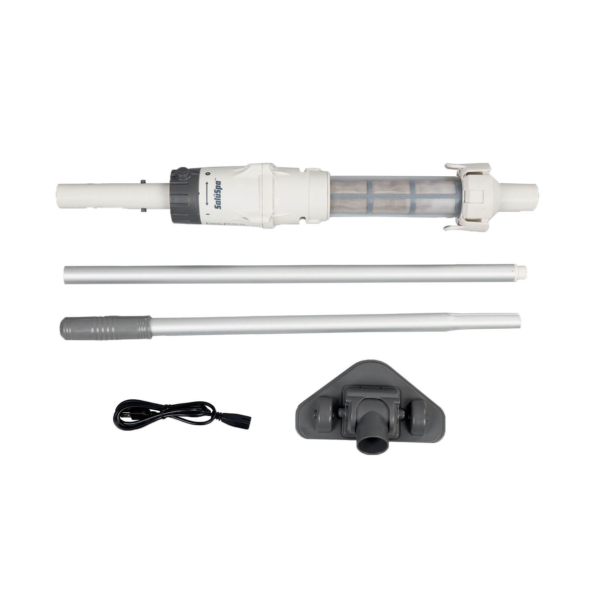 SaluSpa 5 Ft. Rechargeable Pool Pond Vacuum w/ Pivoting Head, White (For Parts)