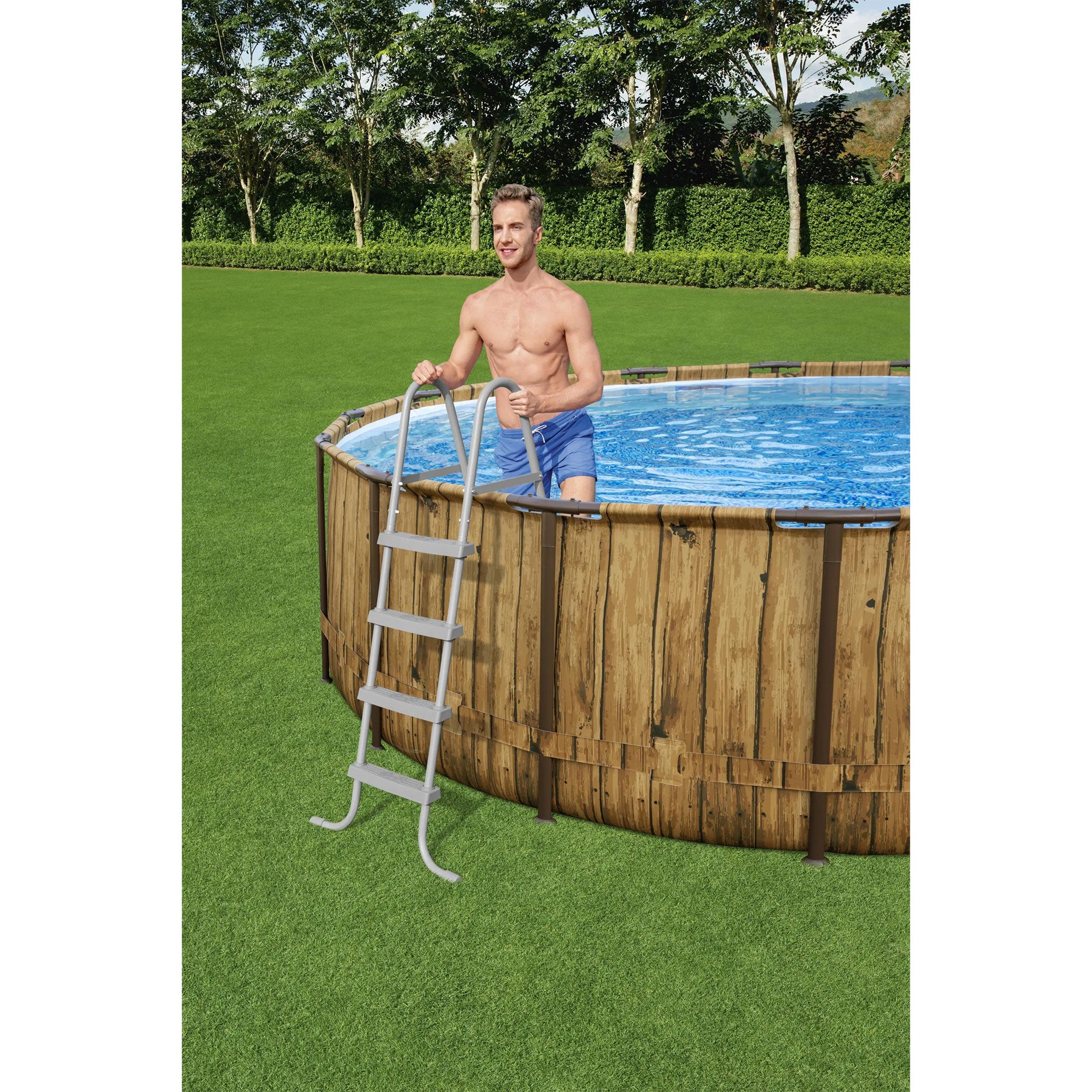 Bestway Power Steel Swim Vista 16ft x4ft Metal Frame Swimming Pool Set & Pump - VMInnovations