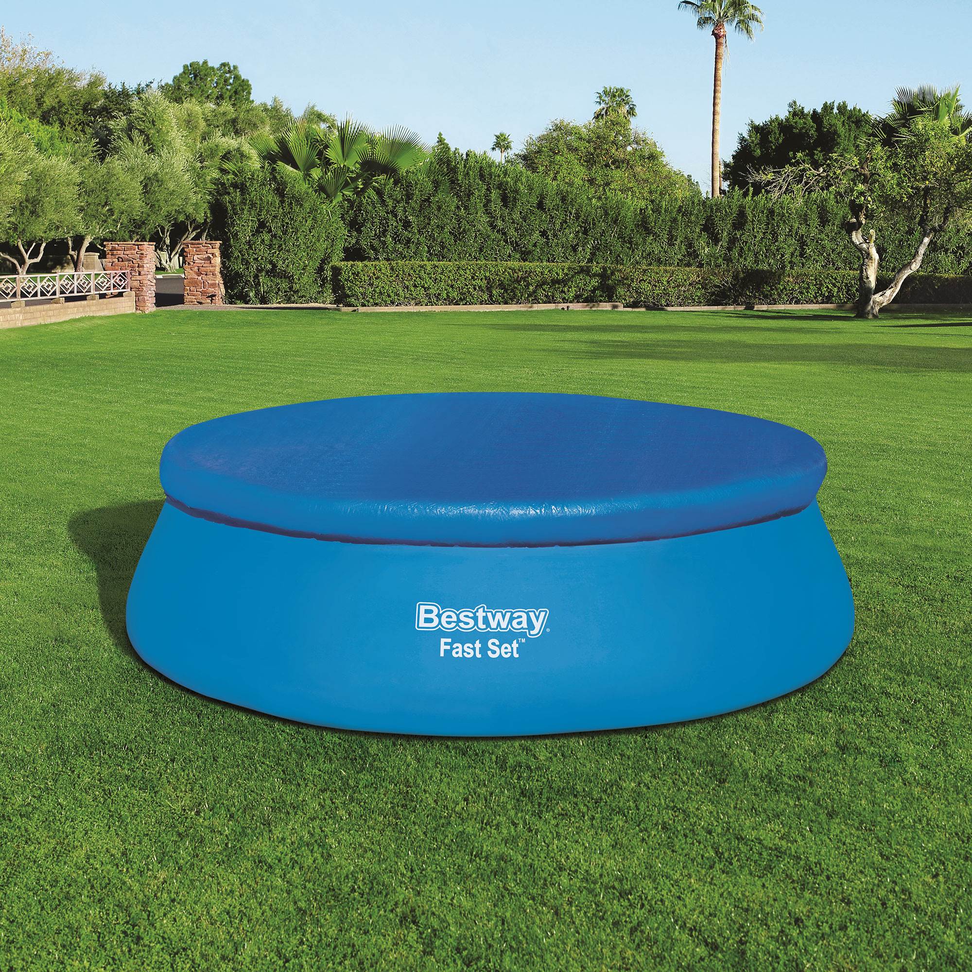 Bestway 58035E Flowclear Fast Set Pool Debris Cover for 15 Foot Round Pools