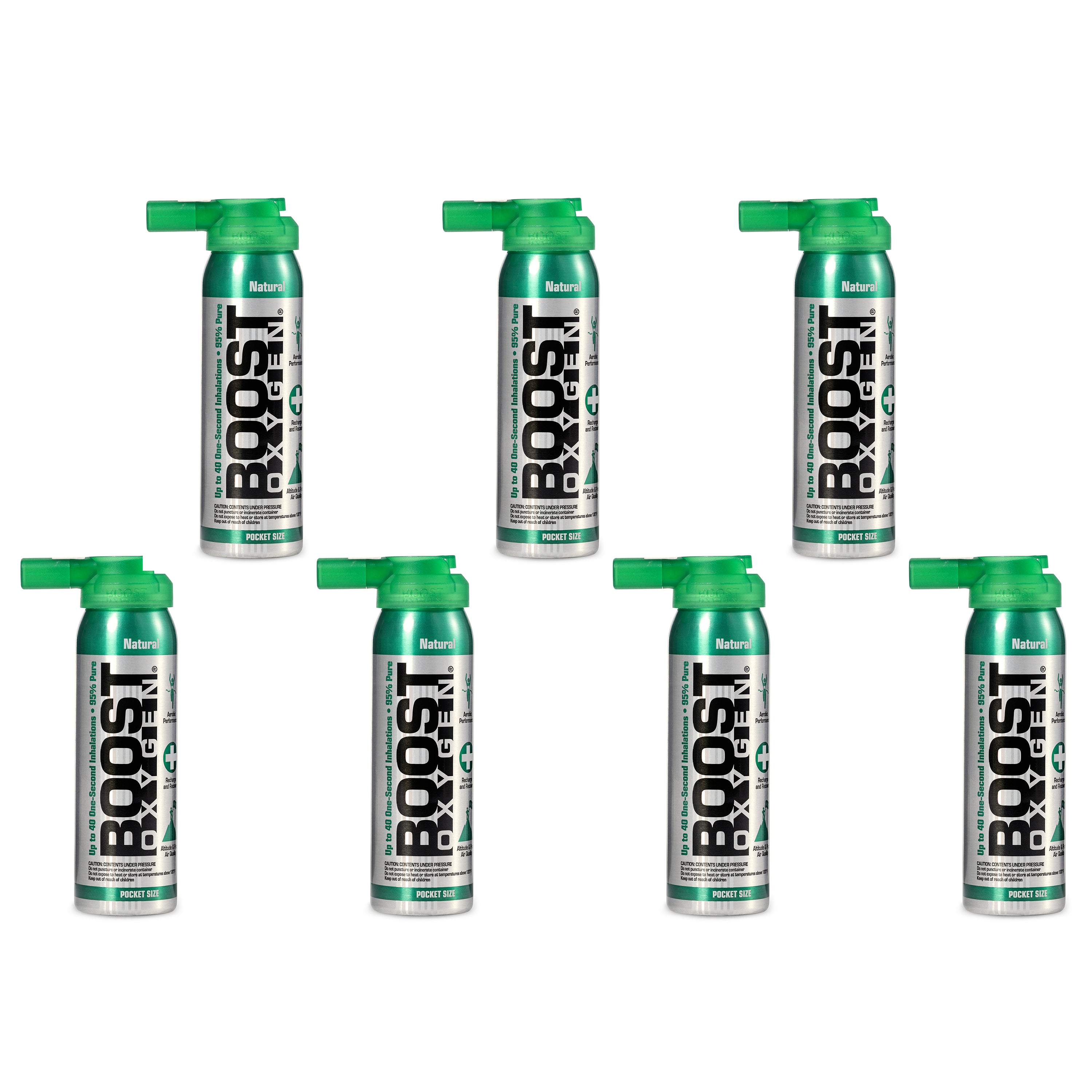 Boost Oxygen Canned 2-Liter Natural Inhaler Canister Bottle, Flavorless (7 Pack) - VMInnovations