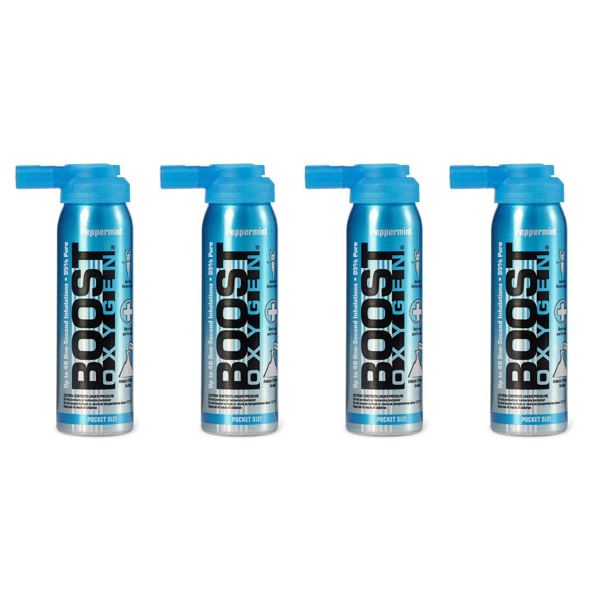 Boost Oxygen Canned 2-Liter Natural Oxygen Canister, Peppermint (4 Pack)