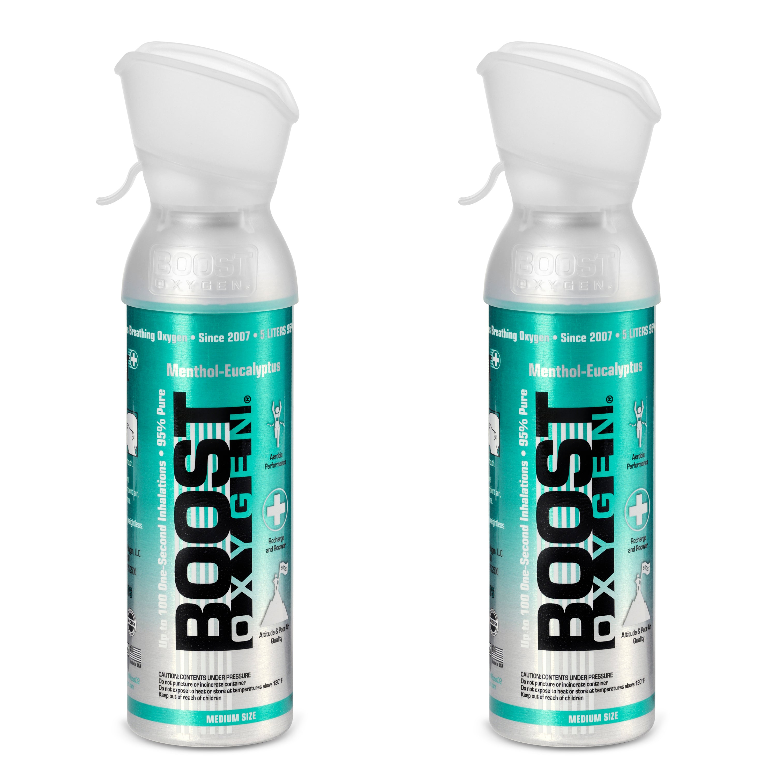 Boost Oxygen Natural Portable 5-Liter Pure Oxygen Canister Menthol (2 Pack) - VMInnovations