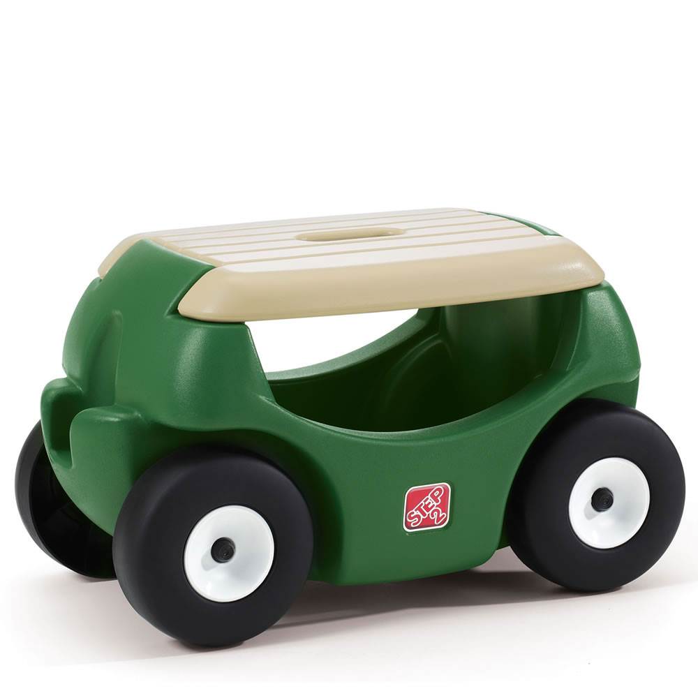 Step2 Durable Mobile Yard Storage Garden Hopper w/ Work Seat, Green (Open Box)