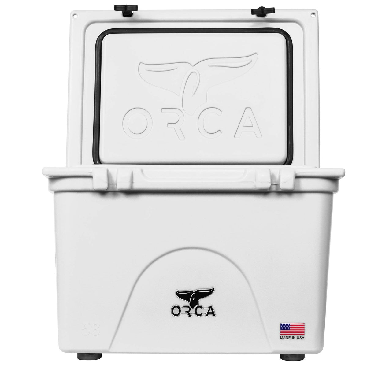 Orca 58 Quart 72 Can Roto Molded Insulated Ice Cooler, White (Open Box)