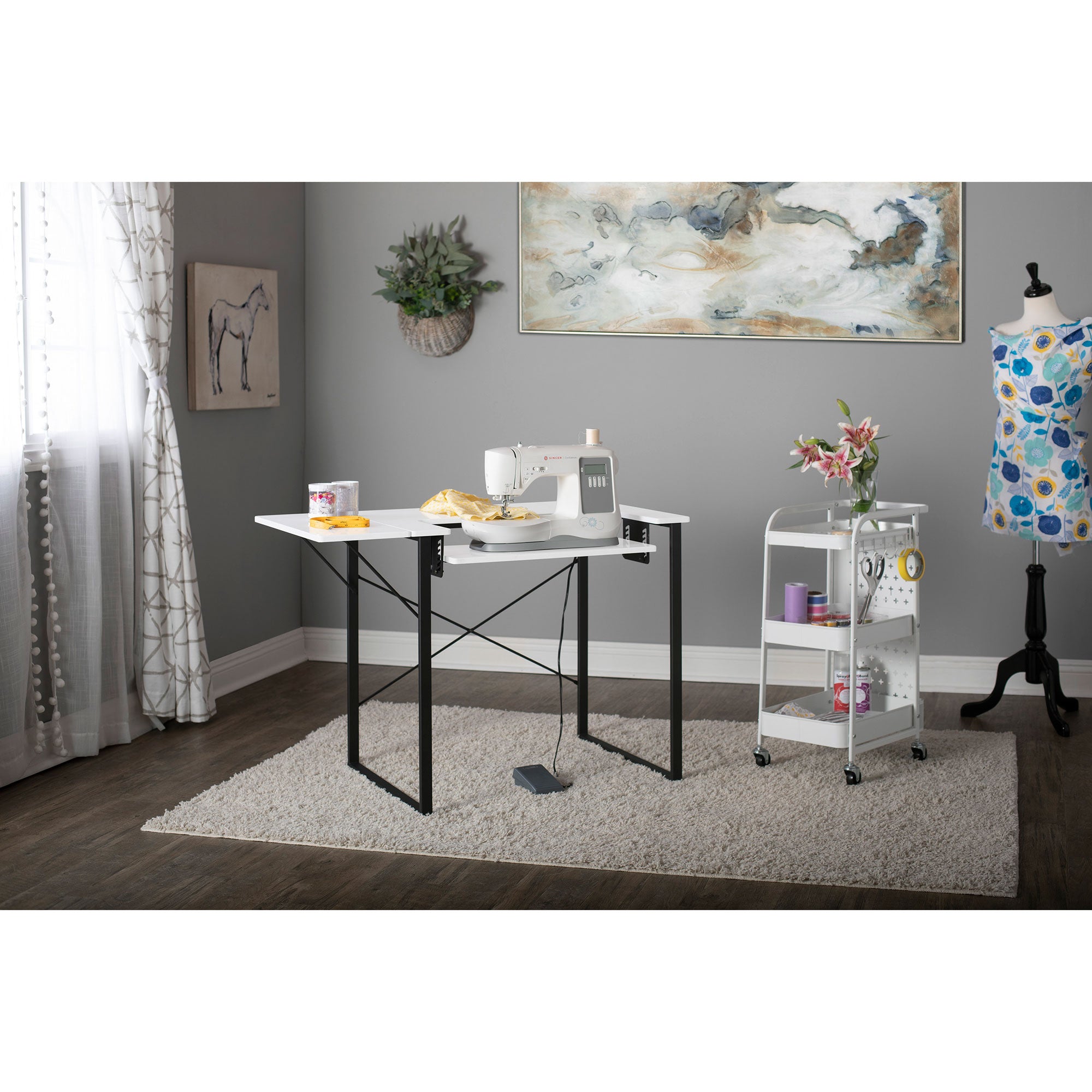 Sew Ready Dart Multipurpose Sewing Table Workstation w/ Folding Top, (Open Box)