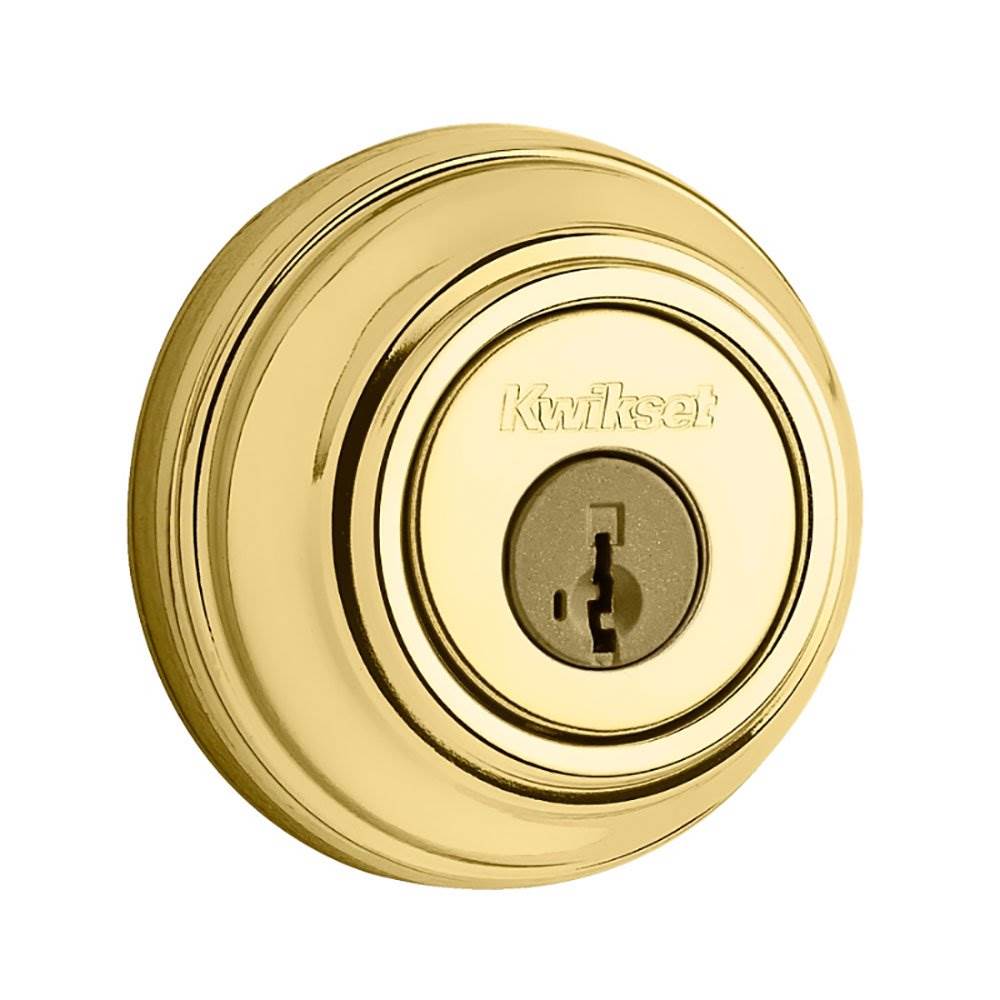 Kwikset 985 980 Series Double Cylinder Keyed Deadbolt, Polished Brass (2 Pack)