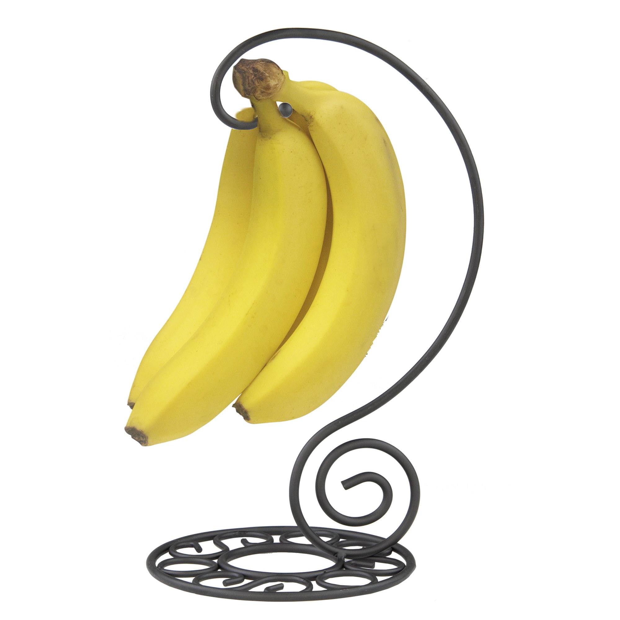 Home Basics Scroll Collection Sturdy Steel Tree Banana Holder Hook (Open Box)