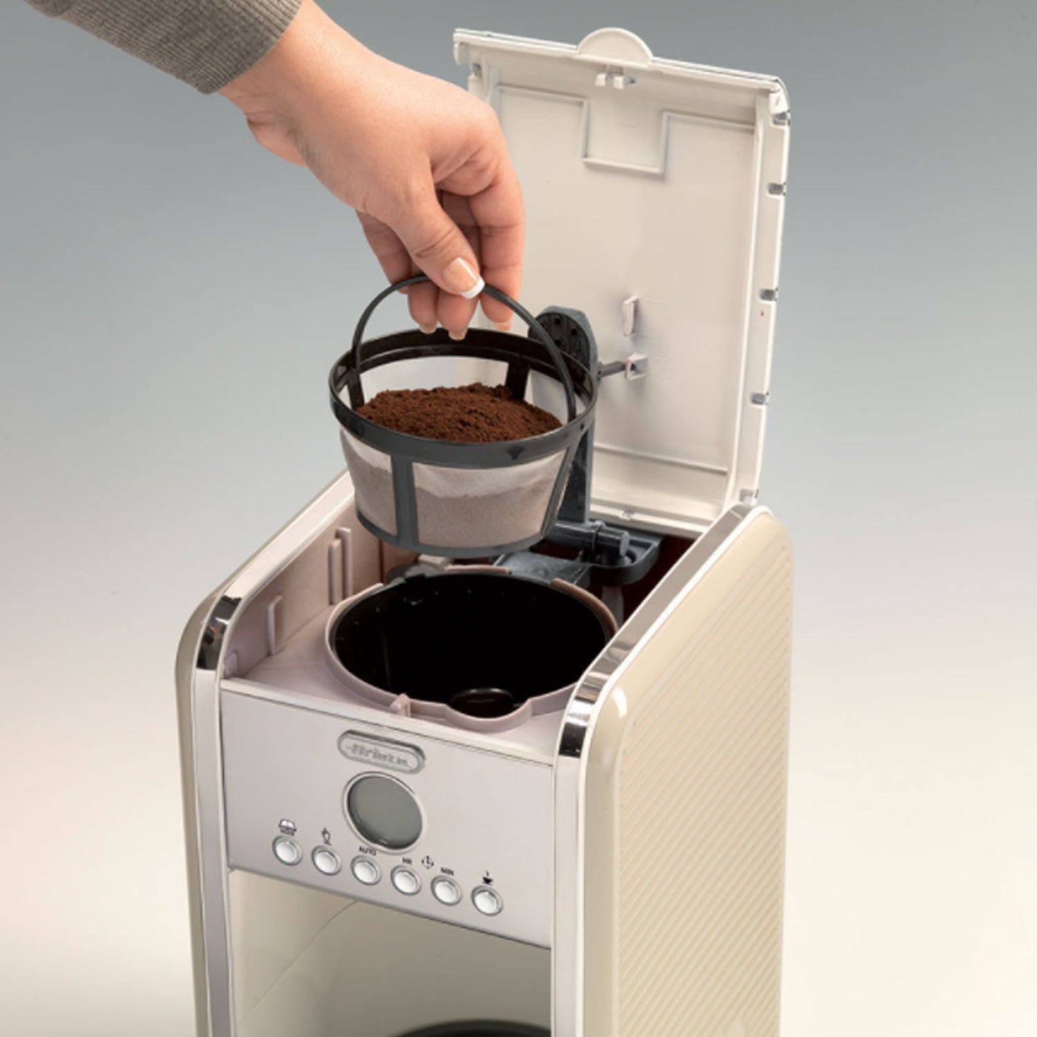 Ariete Vintage Countertop 12 Cup Coffee Maker and 18 Liter Toaster Oven, Beige
