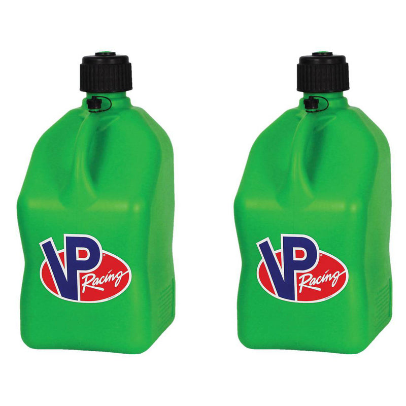 VP Racing Fuels Motorsport 5.5 Gal Square Plastic Utility Jugs, Green (2 Pack)