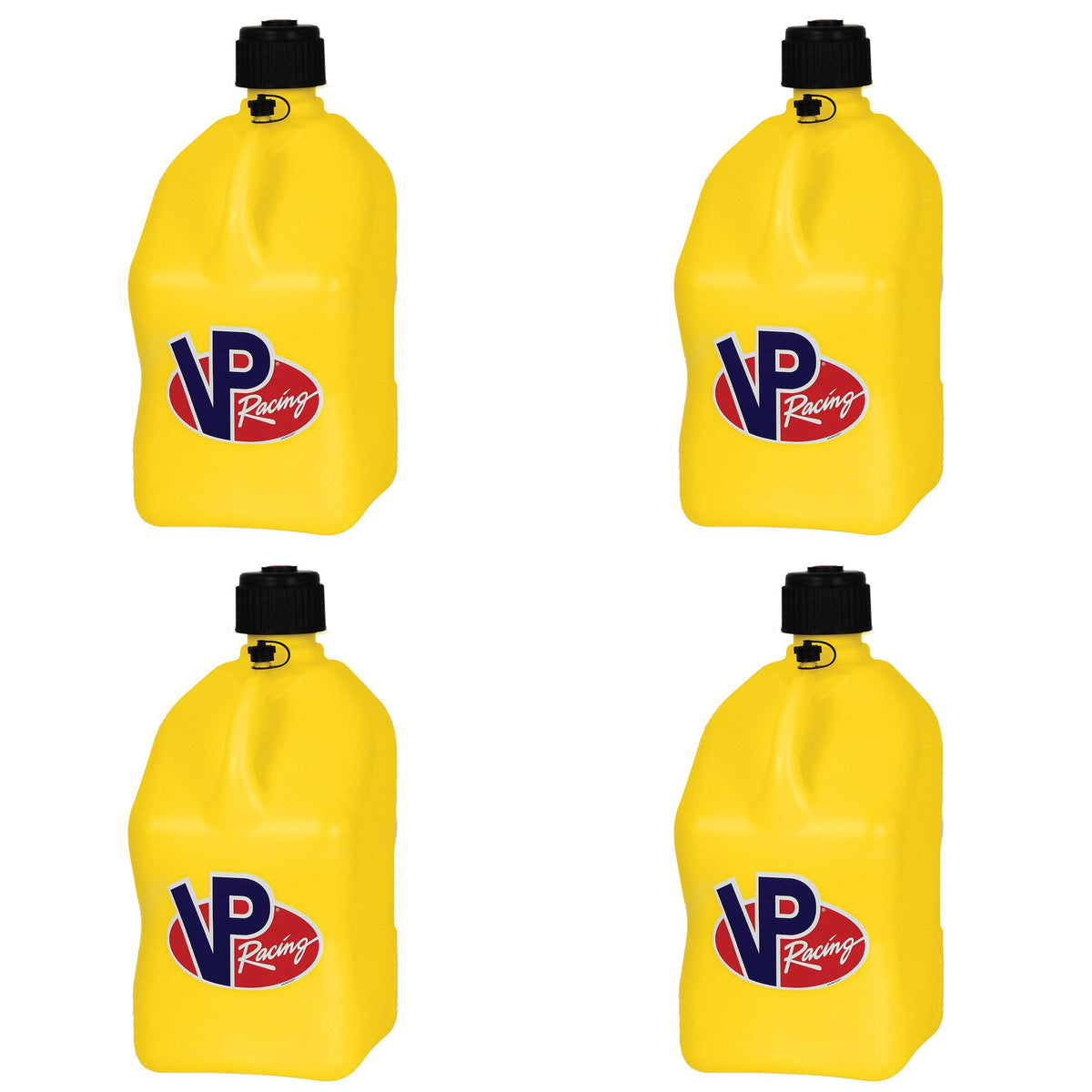 VP Racing Motorsport 5.5 Gal Square Plastic Utility Jugs, Yellow (4 Pack)