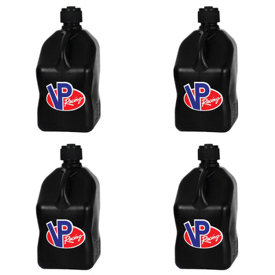 VP Racing Motorsport 5.5 Gal Square Plastic Utility Jugs, Black (4 Pack)