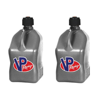 VP Racing Motorsport 5.5 Gal Square Plastic Utility Jugs, Silver (2 Pack)