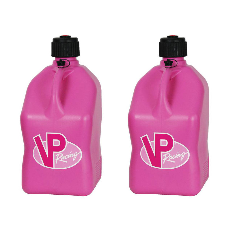 VP Racing Motorsport 5.5 Gallon Square Plastic Utility Jugs, Pink (2 Pack)