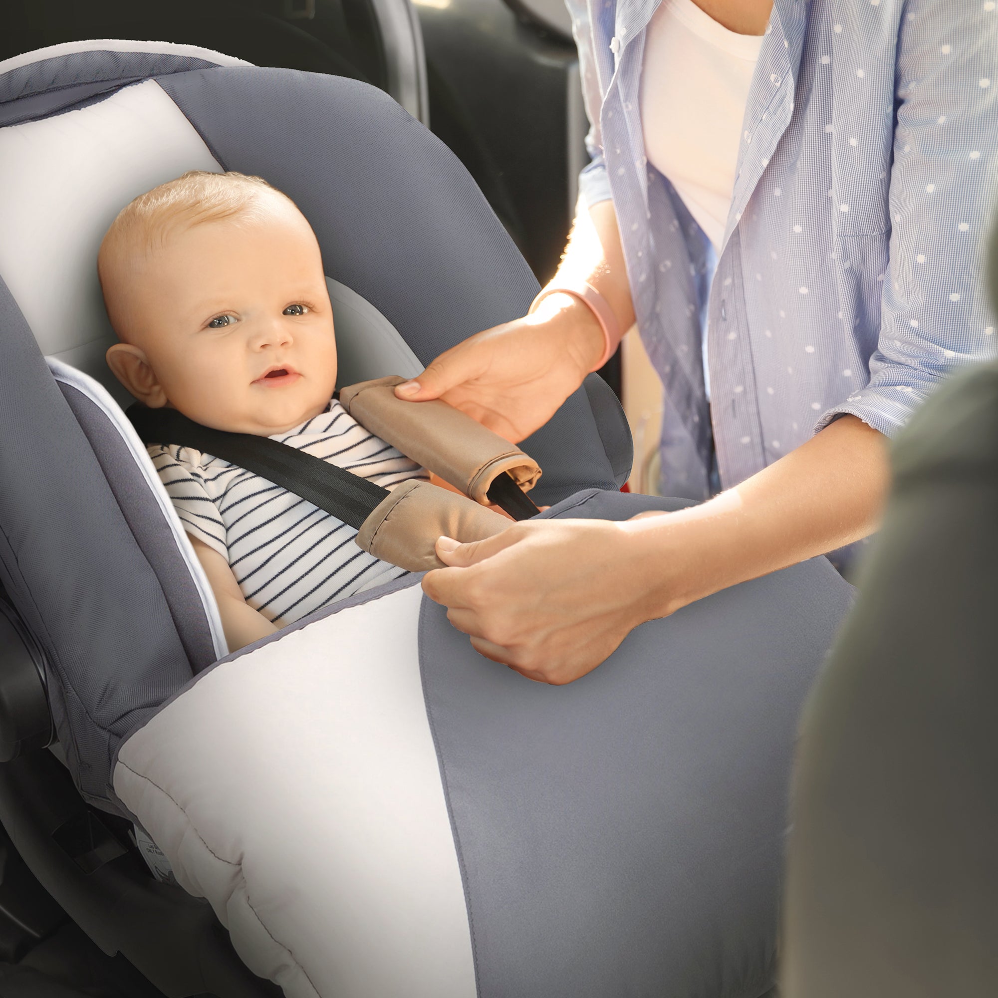 Baby Trend Ally Newborn Baby Infant Car Seat Travel System w/Cover,Gray Magnolia - VMInnovations