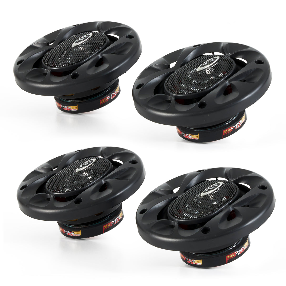 BOSS CH4220 4" 2-Way 400W Car Audio Coaxial Speakers Stereo Red 4 Ohm