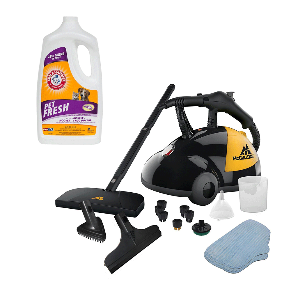McCulloch Floor Handheld Steam Cleaner with Arm & Hammer Pet Fresh Carpet Cleaner Bundle - VMInnovations