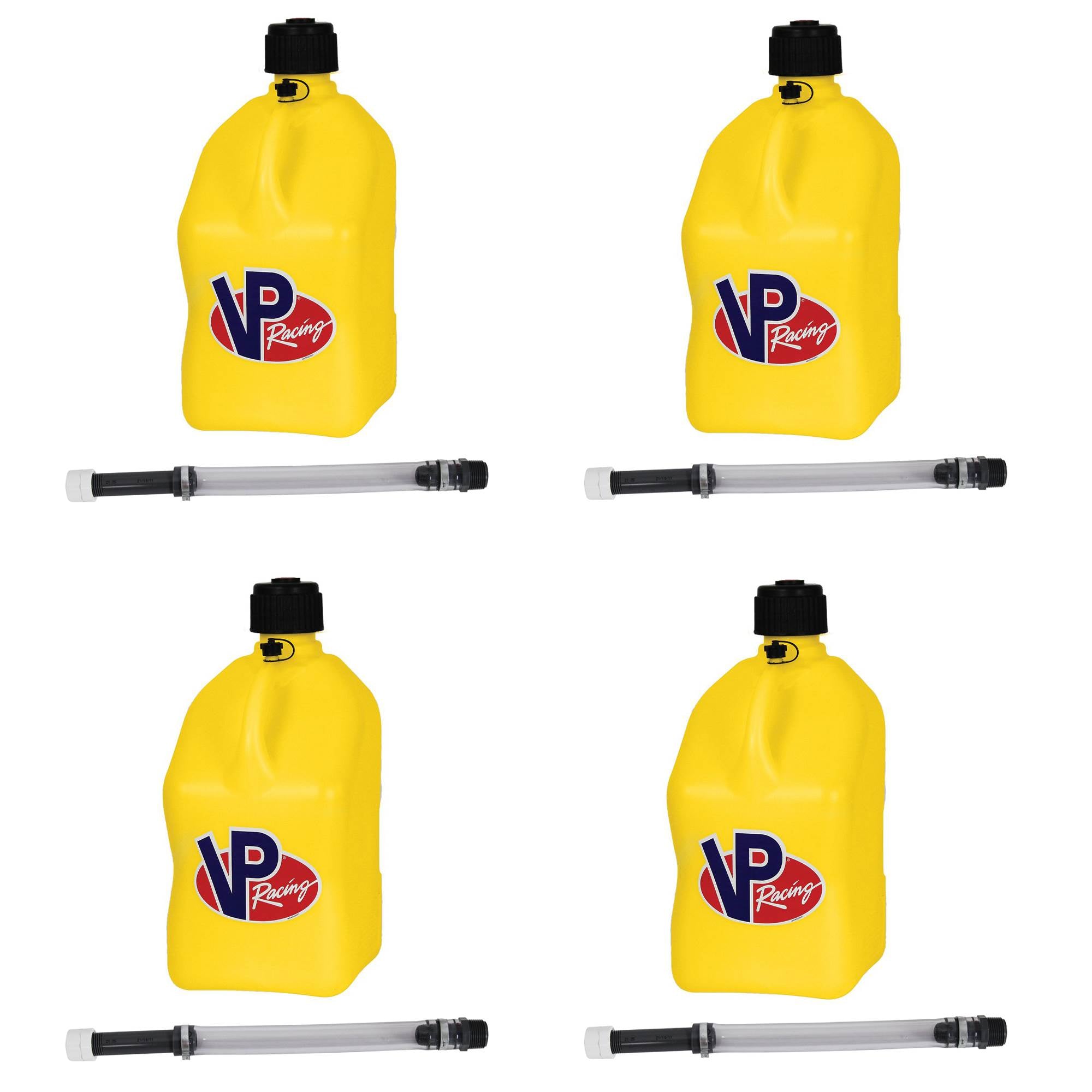 VP Racing 5.5 Gal. Motorsport Racing Jugs & 14 Inch Deluxe Hose Kits (4 Pack)