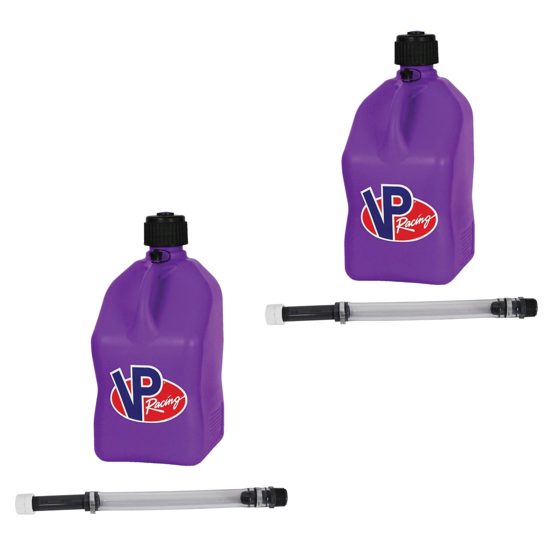 VP Racing Fuels 5.5 Gal Utility Jugs with 14 Inch Deluxe Hoses, Purple (2 Pack)