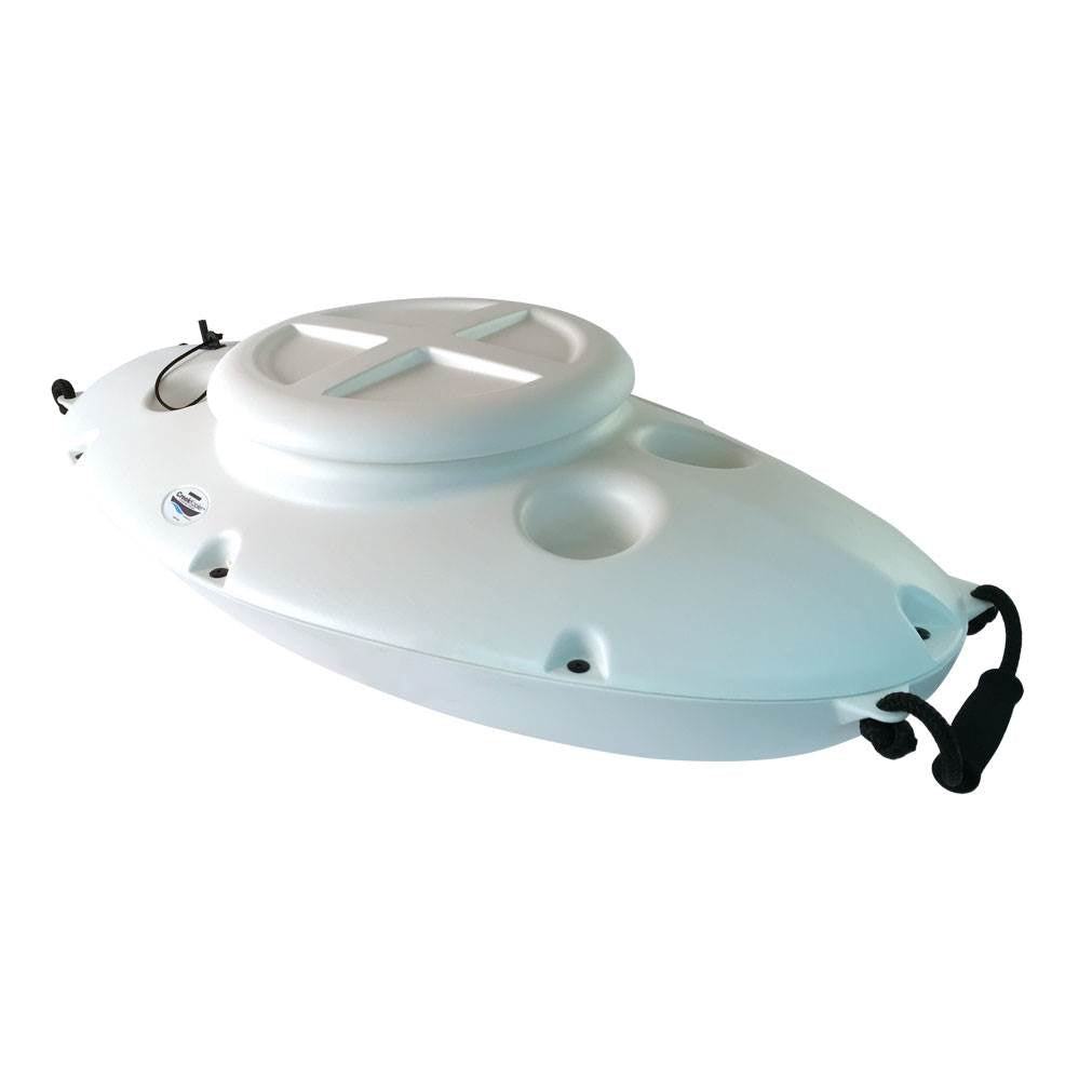 CreekKooler 30 Qt Floating Insulated Beverage Kayak White Cooler w/ 8' Rope - VMInnovations