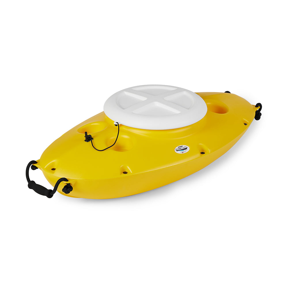 CreekKooler 30 Qt Floating Insulated Beverage Kayak Yellow Cooler w/ 8' Rope - VMInnovations