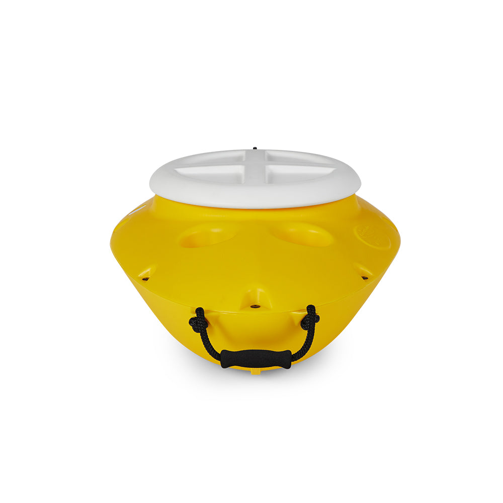 CreekKooler 30 Qt Floating Insulated Beverage Kayak Yellow Cooler w/ 8' Rope - VMInnovations