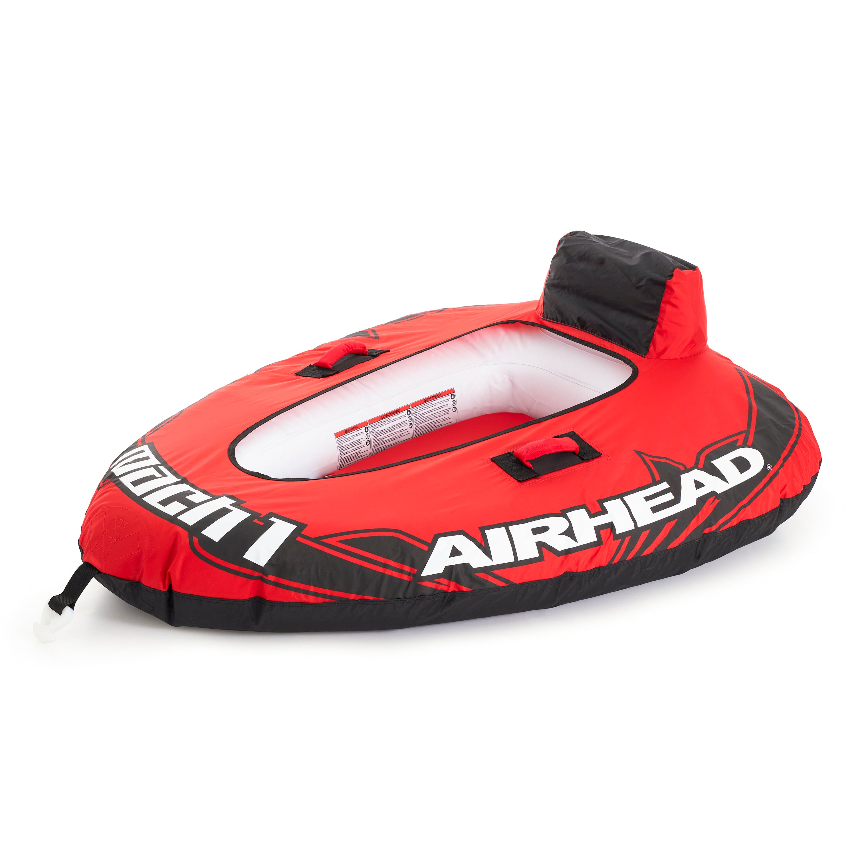 Airhead Mach 1 Inflatable Single Rider Towable Lake Ocean Water Tube Float, Red - VMInnovations