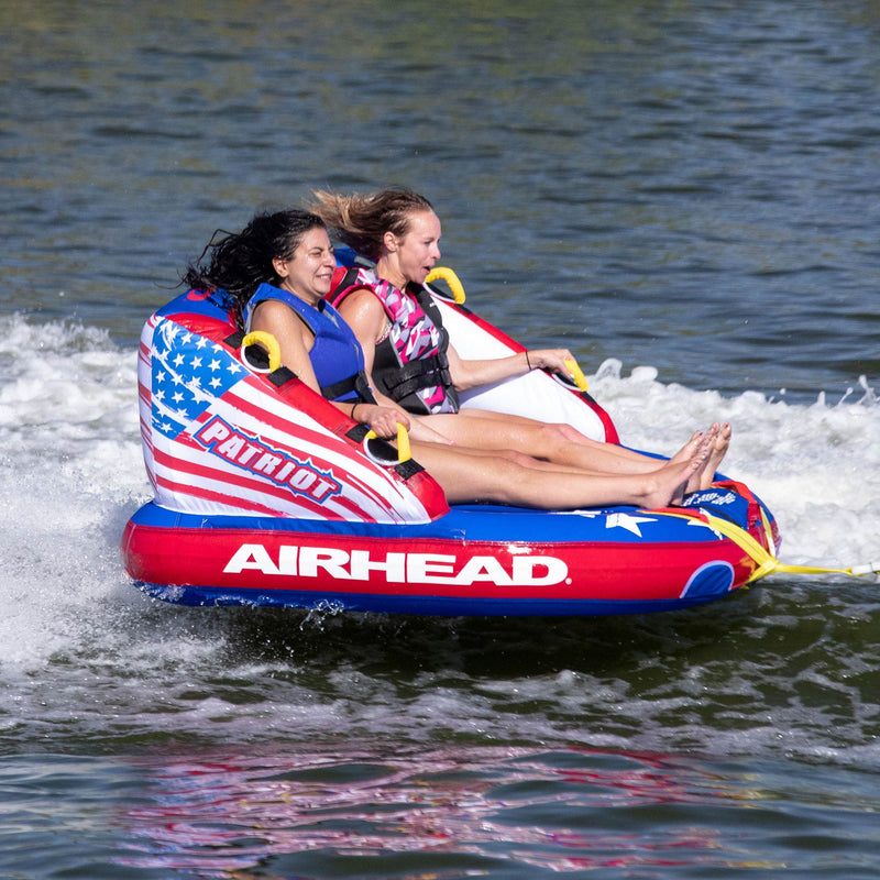 Airhead Patriot 2 Person Towable Kwik Connect Chariot Style Reversible Tube