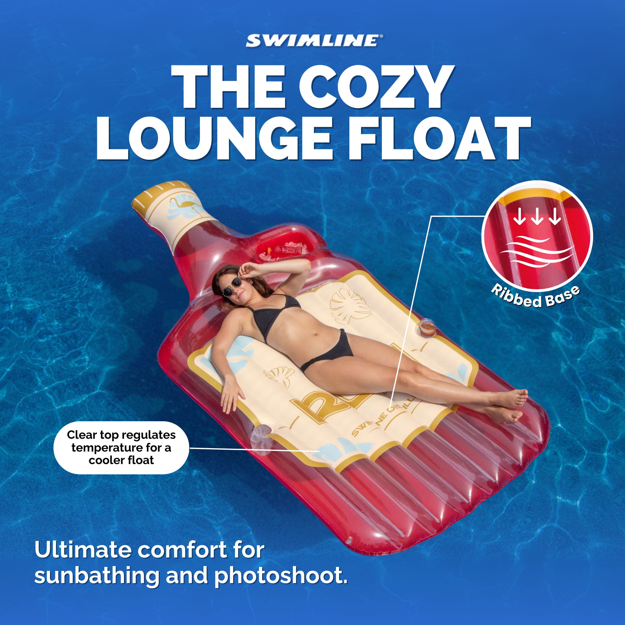 Swimline 90658 The Rumrunner Island 2 Person Inflatable Vinyl Pool Lake Raft - VMInnovations